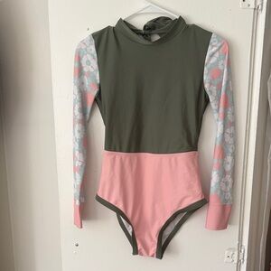 Floral Long Sleeve Swimsuit